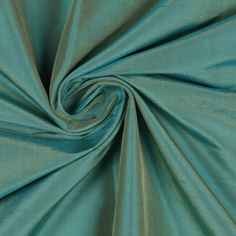 Silk Shantung - Iridescent Turquoise and Yellow - Shantung Collection