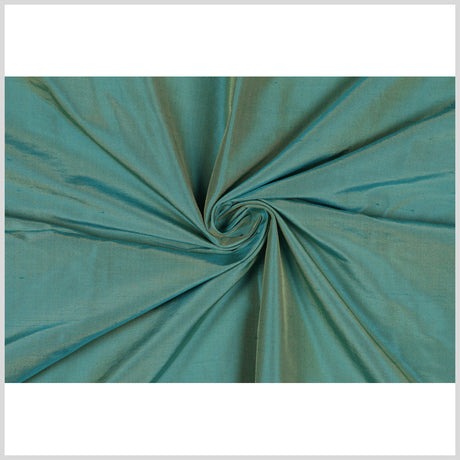 Silk Shantung - Iridescent Turquoise and Yellow - Shantung Collection