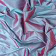 Iridescent Sky Blue and Magenta Silk Shantung
