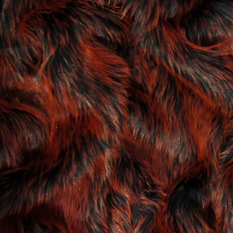 Candy Shag Faux Fur Fabric Black/Red Spikes Sold By The Yard
