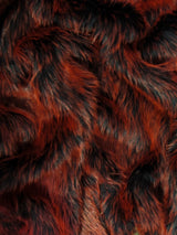 Candy Shag Faux Fur Fabric Black/Red Spikes Sold By The Yard