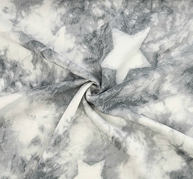 French Terry 1D1429 Silver Polyester Rayon Spandex Fabric - Silver, 58/60" Width, 200 GSM (1 Yard)