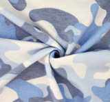 French Terry 1D1237 Blue Polyester Rayon Spandex Fabric - Blue, Solid, 58/60" Width