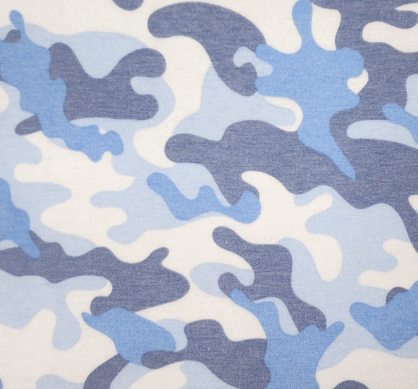 1 Yard French Terry Blue Knit Fabric Polyester Rayon Spandex Blend 58/60 Inches Wide