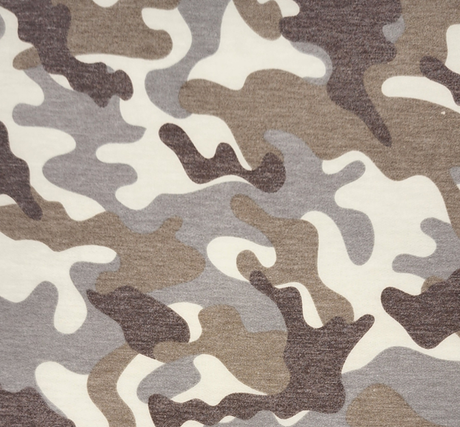 French Terry 1D1237 Taupe Polyester Rayon Spandex Fabric - Taupe, Solid, 58/60" Width