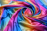 Rainbow Charmeuse Satin Fabric - Multi Color Ombre, 58/60" Width (1 Yard)