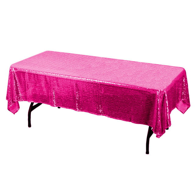 Fuchsia Glitz Sequin Rectangular Tablecloth 60 x 126″