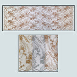 1 Yard Silver Beaded Lace Fabric Embroidered on Polyester Net Mesh for Couture Sewing 50 Inch Width