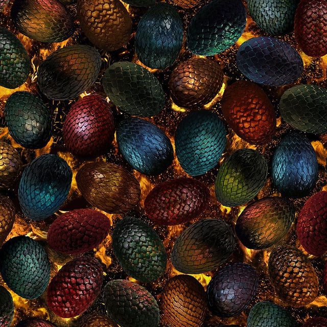 Cotton Print Multi Dragon's Eggs Fabric 44/45" Multi