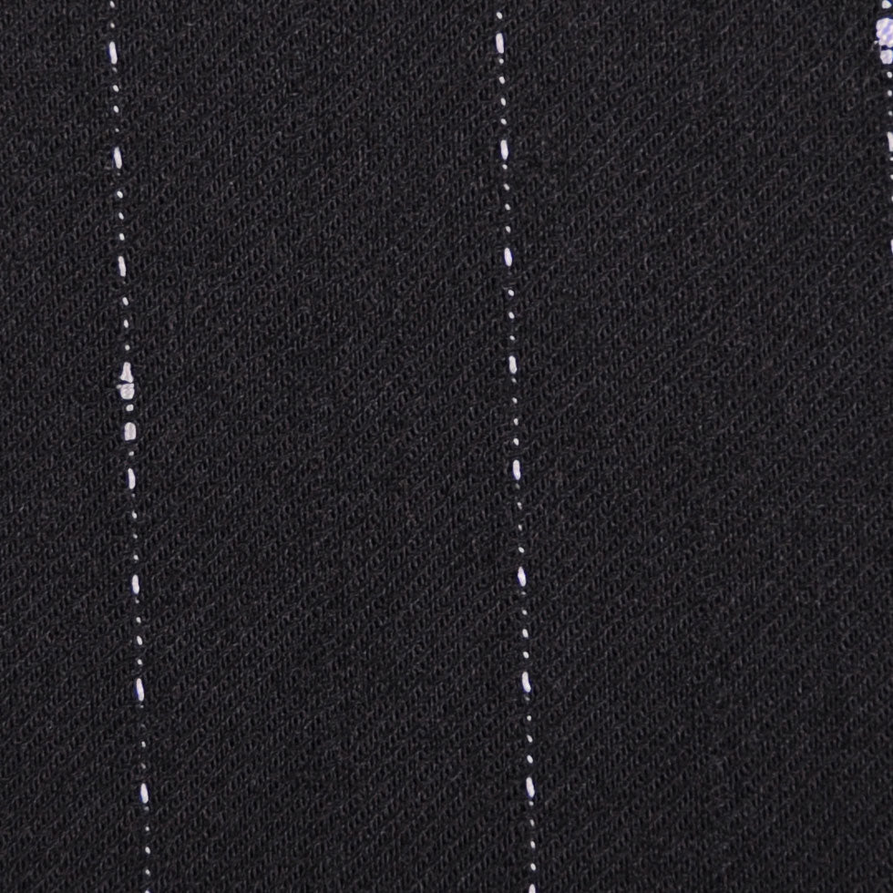 Italian Black and White Stitched-Stripe Wool Twill