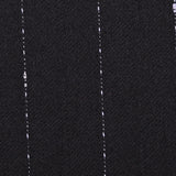 Italian Black and White Stitched-Stripe Wool Twill