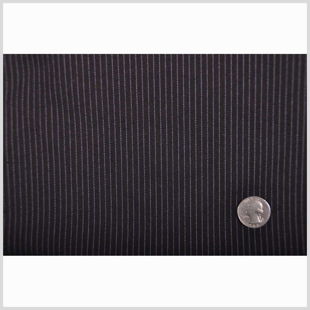 Black-Brown/Purple/White Striped Suiting