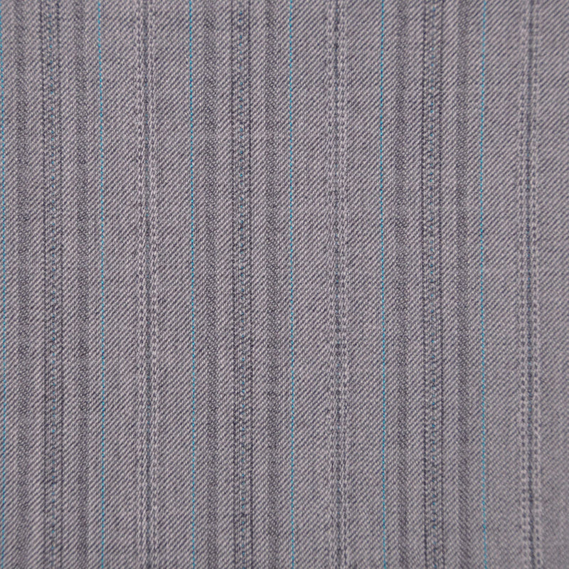 Light Gray/Sky Blue Striped Suiting