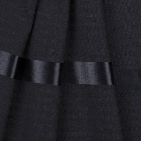 Black Herringbone Wool Suiting