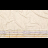 Italian Almond Milk Wool Woven Panel with Multicolored Stripes