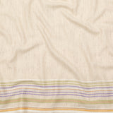 Italian Almond Milk Wool Woven Panel with Multicolored Stripes