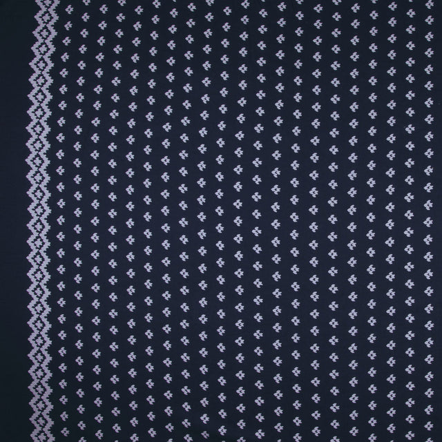 Italian Famous NYC Designer Border Printed Wool-Rayon Woven