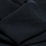 Italian Midnight Navy Creped Wool Double Cloth