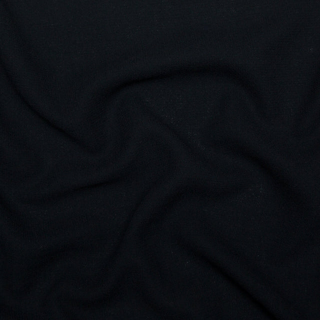 Italian Midnight Navy Creped Wool Double Cloth