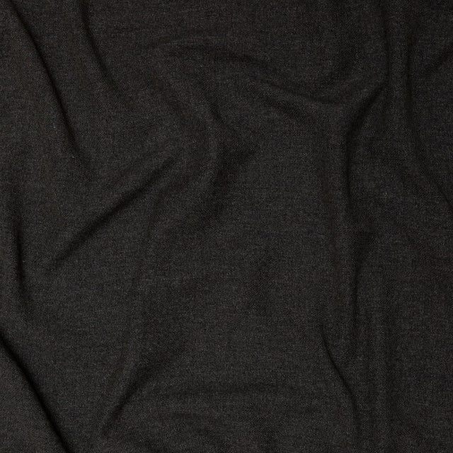 Donna Karan Italian Olive Herringbone Stretch Brushed Wool Woven