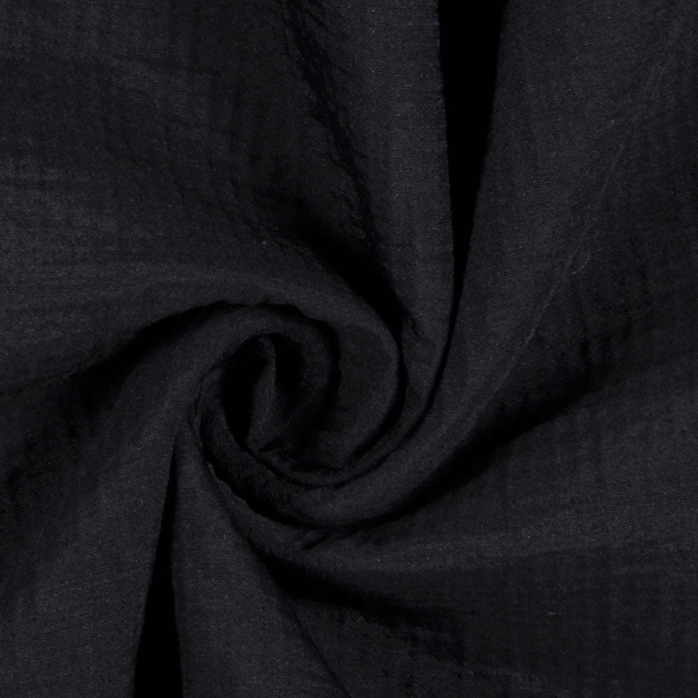 Black Crinkled Double Face