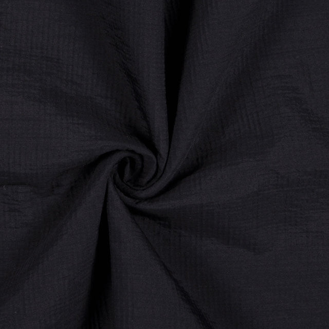 Black Crinkled Double Face