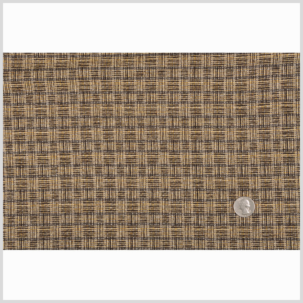 Italian Charcoal/Pastel Yellow/Off-White Checks Wool Suiting