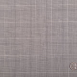 Italian Steeple Gray, White and Black Tattersall Windowpane Check Wool Dobby Suiting