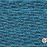 Aqua and Black Slubbed Polyester Woven