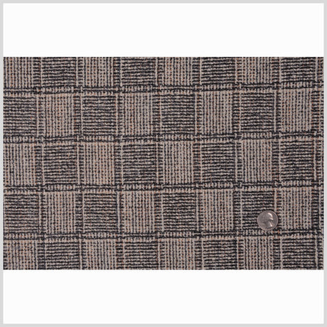 Natural/Gray/Black Plaid Wool Boucle