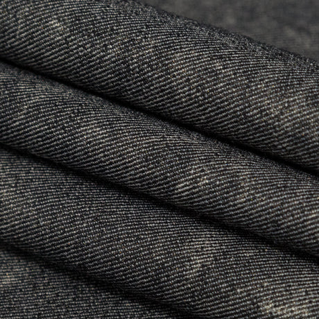 Donna Karan Italian Charcoal, Champagne and Metallic Gold Reversible Stretch Wool Twill