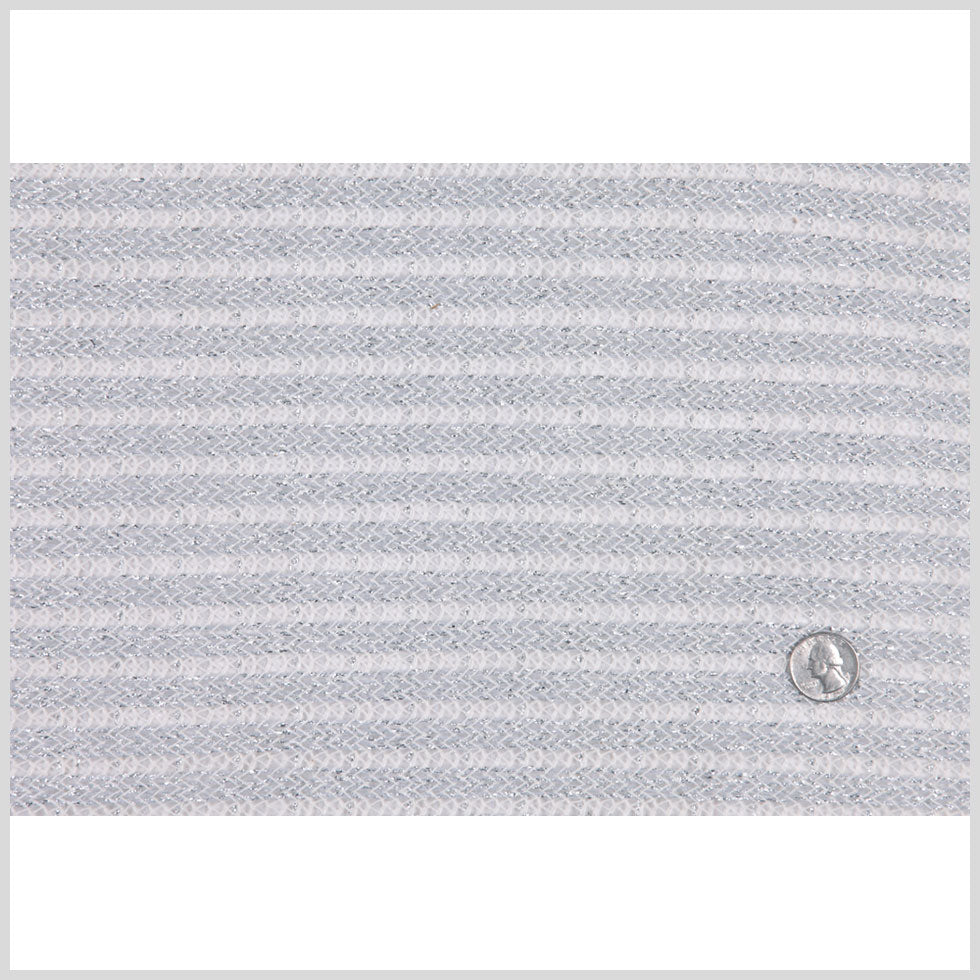 Metallic Silver Wool Blend Striped Knit
