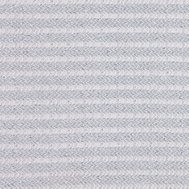 Metallic Silver Wool Blend Striped Knit