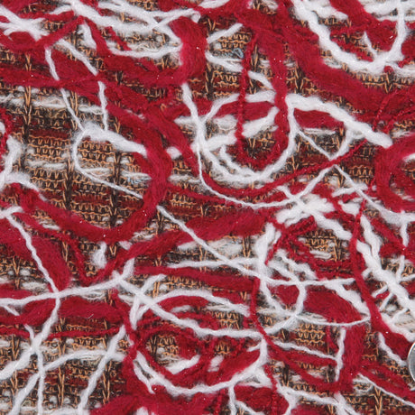 Red/White/Orange Solid Novelty Knit