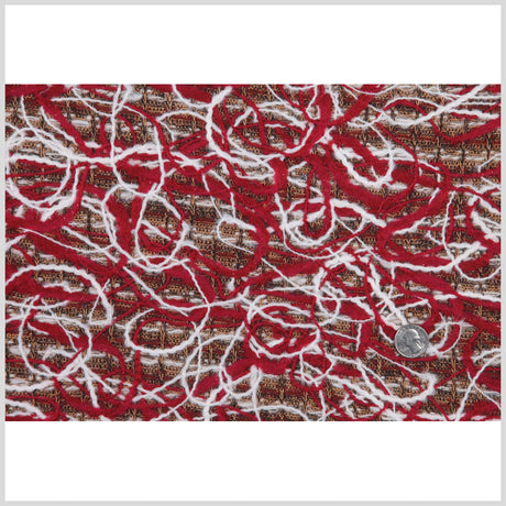 Red/White/Orange Solid Novelty Knit