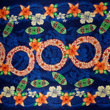 Rayon Fabric Rings of Polynesia Print