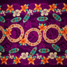 Rings Of Polynesia Rayon Fabric - Tribal Accents, Flower Border, 45" Width (1 Yard)