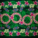 Rayon Fabric Rings of Polynesia Print