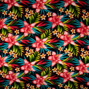 Rayon Tropical Floral Palm Leaves Fabric