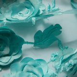 1 Yard Luxury Embroidered Tulle Lace with Appliqué 3D Floral Pattern, 58 Inch Wide Decorative Fabric