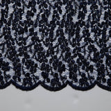 1 Yard Elegant Seagull Tulle Lace Fabric with Embroidered Glorious Pattern, 50/52" Wide