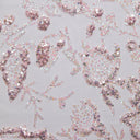 1 Yard Tulle Lace Fabric with Glitter and Floral Pattern, 58" Wide