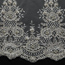 1 yarda de tela de encaje de tul bordado elegante con diseño exquisito, ancho 50/52"