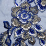 1 Yard Premium Floral Embroidered Lace with Beads & Sequins 50/52" Wide Polyester Mesh for Formalwear