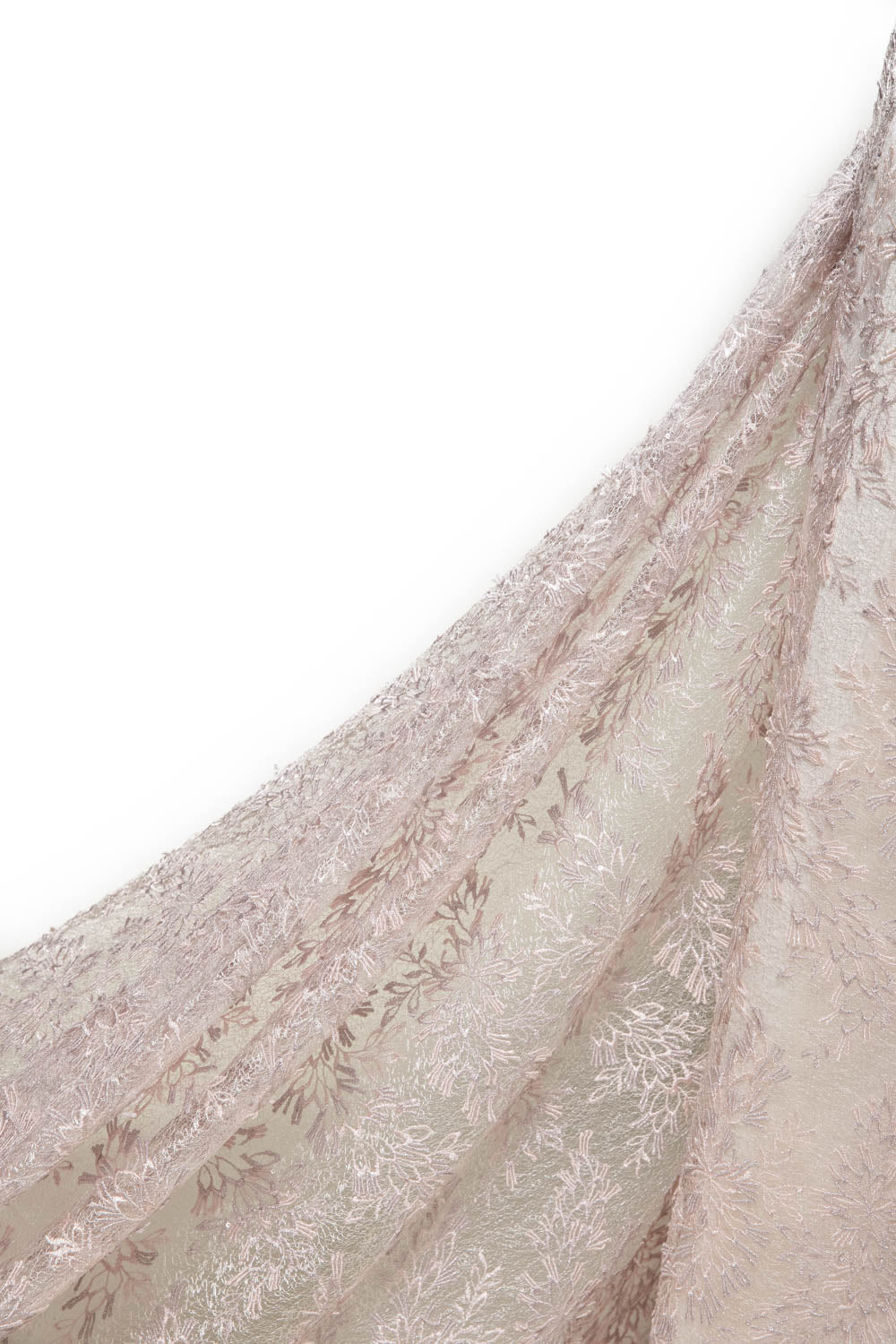 1 Yard 50/52" Wide Tulle Lace Fabric with 3D Embroidered Appliqué 100% Polyester Textile