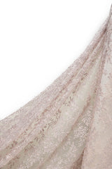 1 Yard 50/52" Wide Tulle Lace Fabric with 3D Embroidered Appliqué 100% Polyester Textile