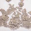 1 Yard Tulle Lace Fabric Embroidered Applique 3D Floral Pattern Elegant Look 52" Wide
