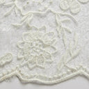 1 Yard Spider Mesh Lace Fabric with 3D Floral Embroidery, Applique & Sequins