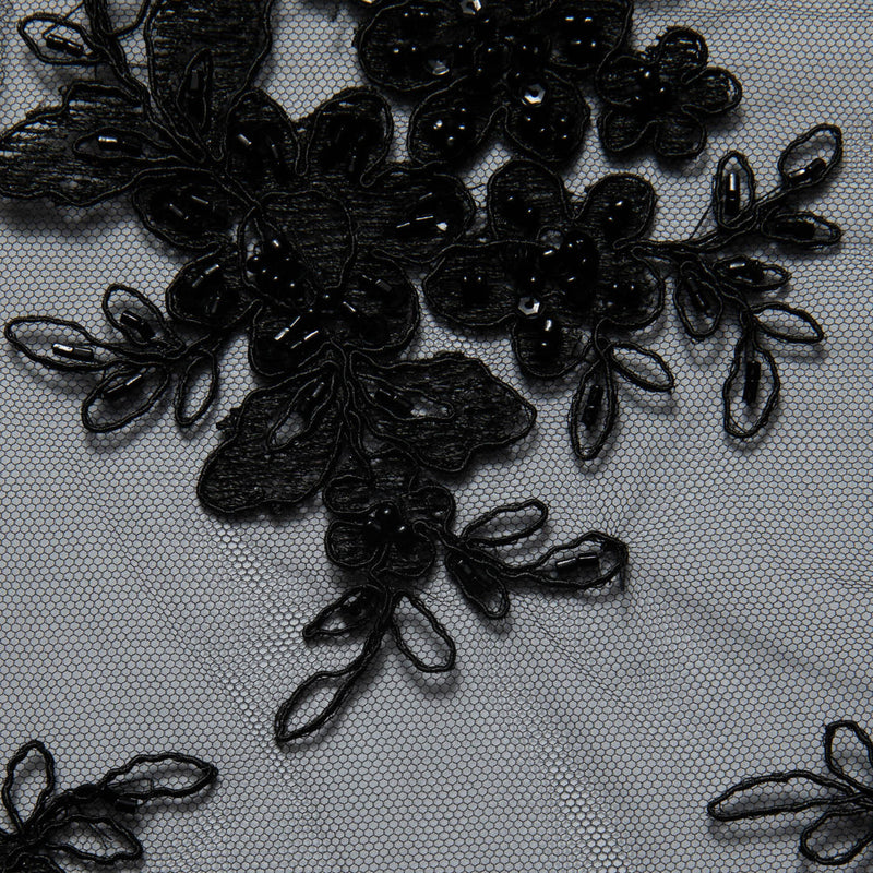 1 Yard Intricate Design Embroidered Tulle Lace Fabric 52" Wide Designer Textile