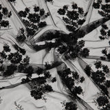 1 Yard Soft Tulle Lace Fabric with Elegant Floral Embroidery, 52" Wide, Exquisite for Dresses, Décor & Crafts